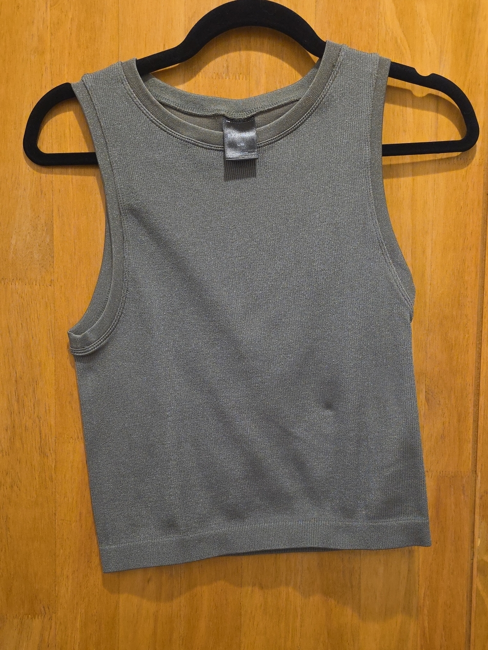 Express Olive Green Ribbed Tank Top